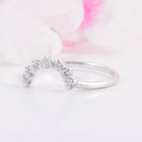 1.6ct Round Diamond Engagement Ring Crown Tiara Shape Women 14k White Gold Over