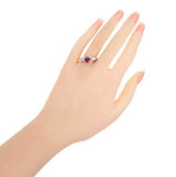 2ct Oval Pink Ruby Engagement Ring Five Stone Round Accent 14k White Gold Finish