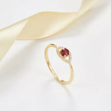 1ct Round Cut Pink Ruby Engagement Ring Evil Eye Minimalist 14k Yellow Gold Over