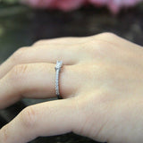 Solitaire Engagement Band Ring 0.5ct Baguette Cut Diamond 14k White Gold Finish