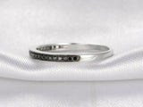 1.2ct Round Cut Black Diamond Wedding Ring Band Half Eternity 18k WhiteGold Over