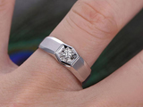 0.4ct Round Cut Diamond Solitaire Women Engagement Ring 14k White Gold Finish