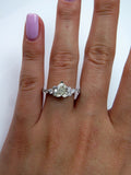 4Ct Heart Cut Diamond Accents Solitaire Engagement Ring 18K White Gold Finish