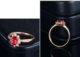 2Ct Oval Cut Pink Ruby Diamond Floral Halo Engagement Ring 14K Rose Gold Finish