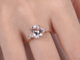 1.2ct Oval Cut Peach Morganite Solitaire Engagement Ring 14k Rose Gold Finish