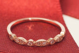 Half Eternity Stackable Wedding Band 0.7ct Round Cut Diamond 14k Rose Gold Over