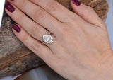 Cluster Bridal Set Engagement Ring 3ct Pear Cut VVS1D Diamond 14k Rose Gold Over