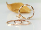 5Ct Round Diamond Bridal Trio Set Infinity Shank Ring Band 14K Rose Gold Finish