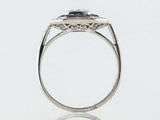 4ct Cushion Diamond Engagement Ring Blue Sapphire Dual Halo 14k White Gold Over