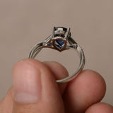 1ct Pear Cut Blue Sapphire Infinity Solitaire Engagement Ring 14k WhiteGold Over