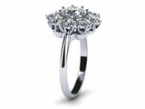 2ct Round Cut VVS1D Diamond Floral Flower Engagement Ring 14k White Gold Finish