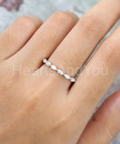 2ct Marquise Simulated Diamond Full Eternity Wedding Band 14k White Gold Plated