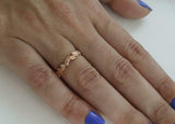 0.5ct Round Cut Diamond Wedding Band Leaf Petals Minimalist 14k Rose Gold Finish