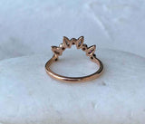 1.5ct Marquise Cut Diamond Engagement Ring Curved Crown 14k Rose Gold Finish