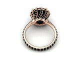 Claw Prongs Solitaire Engagement Ring 2ct Round Black Diamond 14k Rose Gold Over