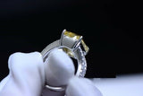 2ct Princess Cut Yellow Sapphire Split Shank Engagement Ring 14k White Gold Over