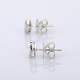 1ct Stud Earrings Baguette Round Cut Diamond Stylish 14k White Gold Finish