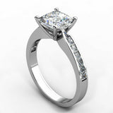 1.8ct Princess Cut VVS1D Diamond Accent Engagement Ring 14k White Gold Finish