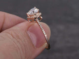 1.5ct Heart Cut Diamond Engagement Ring Accents Solitaire 14k Rose Gold Finish