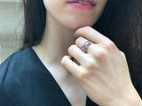 2.4ct Engagement Ring Emerald Cut Amethyst Geometric Bar 14k White Gold Finish