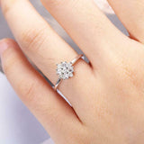 Cluster Snowflake Engagement Ring 1.5ct Round Cut Diamond 14k White Gold Finish