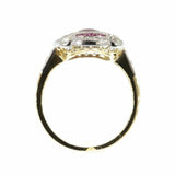 4Ct Round Pink Ruby Diamond Estate Vintage Art Deco Ring 14K Yellow Gold Finish