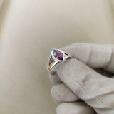 1ct Engagement Ring Marquise Cut Purple Amethyst Solitaire 14k White Gold Finish