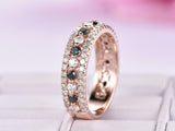 2ct Round Cut Diamond Wedding Band Half Eternity Stackable 14k Rose Gold Finish