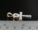 1.5ct Round Cut Diamond Ankh Cross Shape Pendant 14k Yellow Gold Finish NO CHAIN