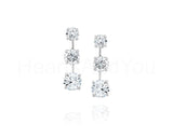 2ct Round Cut Moissanite Anniversary Drop Dangle Earrings 14k White Gold Plated