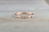 0.5ct Round Cut Diamond Wedding Band Antique Stackable 14k Rose Gold Finish