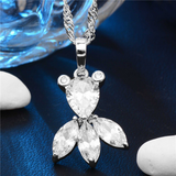 2Ct Pear Marquise Cut Diamond Leaf Design Pendant 14K White Gold Finish NO CHAIN