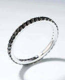 1ct Round Cut Black Diamond Wedding Band Ring Full Eternity 14k WhiteGold Finish