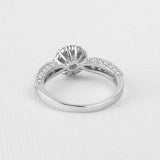 2.5ct Round Cut Diamond Milgrain Solitaire with Accent Ring 14k WhiteGold Finish