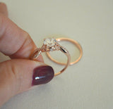 3Ct Round Cut Diamond Bridal Set Split Shank Solitaire Ring 14K Rose Gold Finish