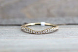 0.5ct Round Cut Diamond Wedding Band Curved Half Eternity 14k Yellow Gold Finish