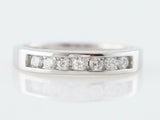 0.54ct Round Cut Diamond Wedding Band Channel Set Women 14k White Gold Finish