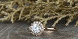 1ct Round Cut VVS1D Diamond Engagement Ring 14k Rose Gold Finish Halo Solitaire