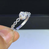 1.3ct Round Cut VVS1D Diamond Engagement Ring Solitaire 14k White Gold Finish