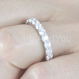 1.5ct Round Cut Moissanite Full Eternity Wedding Band 14k White Gold Plated