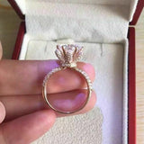 5Ct Round Cut Diamond Floral Inspire Cocktail Engagement Ring 14K Rose Gold Over