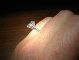 4 Prong Solitaire Engagement Ring 1.5ct Emerald Cut Diamond 14k WhiteGold Finish