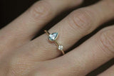 1ct Pear Blue Tanzanite Engagement Ring 14k Yellow Gold Finish Unique Two Stone