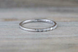 0.2ct Baguette Diamond Wedding Band 14k White Gold Finish Dainty Thin Minimalist