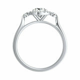 2.2Ct Oval Cut Diamond Round Accents Halo Engagement Ring 14K White Gold Finish