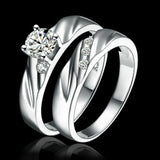 1.5Ct Round Cut Diamond Bridal Set Matching Ring Band 14K White Gold Finish