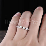 1.9ct Round Cut Moissanite Full Eternity Bar Setting Band 14K White Gold Plated