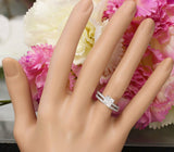 Bridal Set Engagement Ring 2ct Princess Cut VVS1D Diamond 14k White Gold Finish