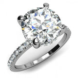 2.1ct Round Cut Diamond Accents Solitaire Engagement Ring 14k White Gold Finish