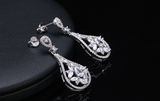 2.9ct Pear Cut VVS1D Diamond Wedding Water Drop Earrings 14k White Gold Finish